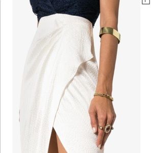 Haney silk chiffon and sequences gown, navy&cream